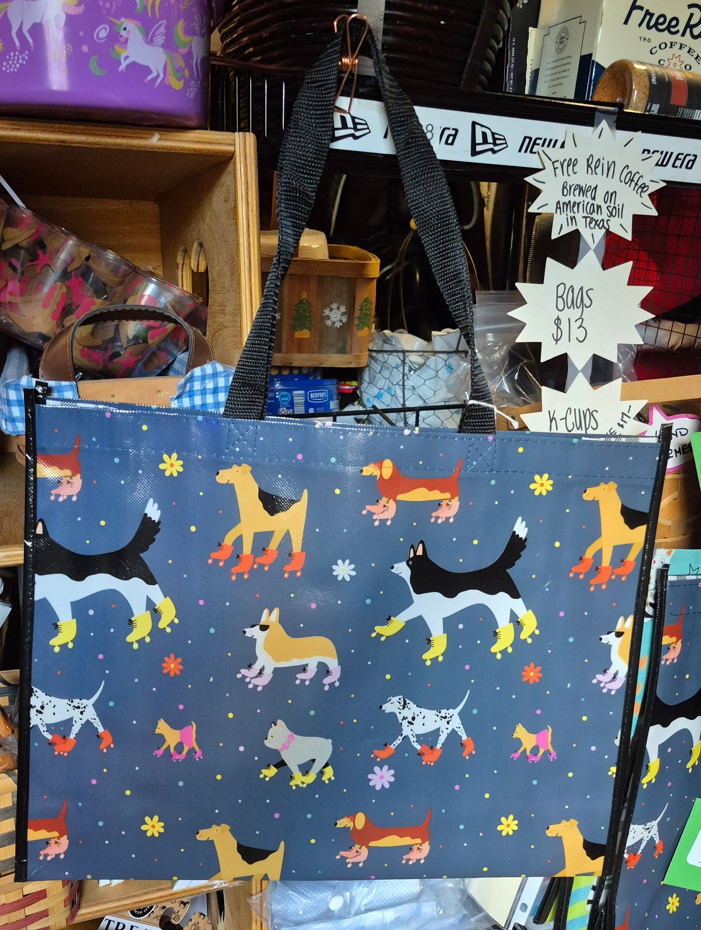 Roller Skating Dogs Tote bag