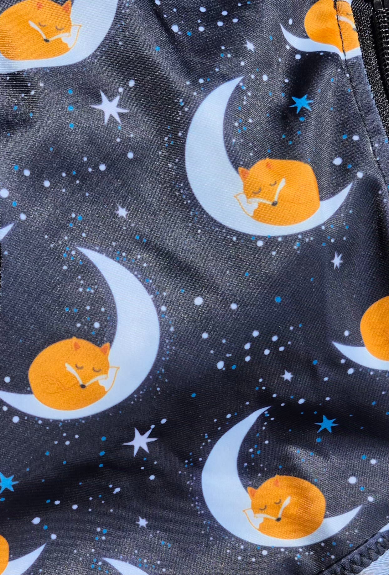Rugged Ride Sleepy Fox Print Lycra Fly Mask With Ears