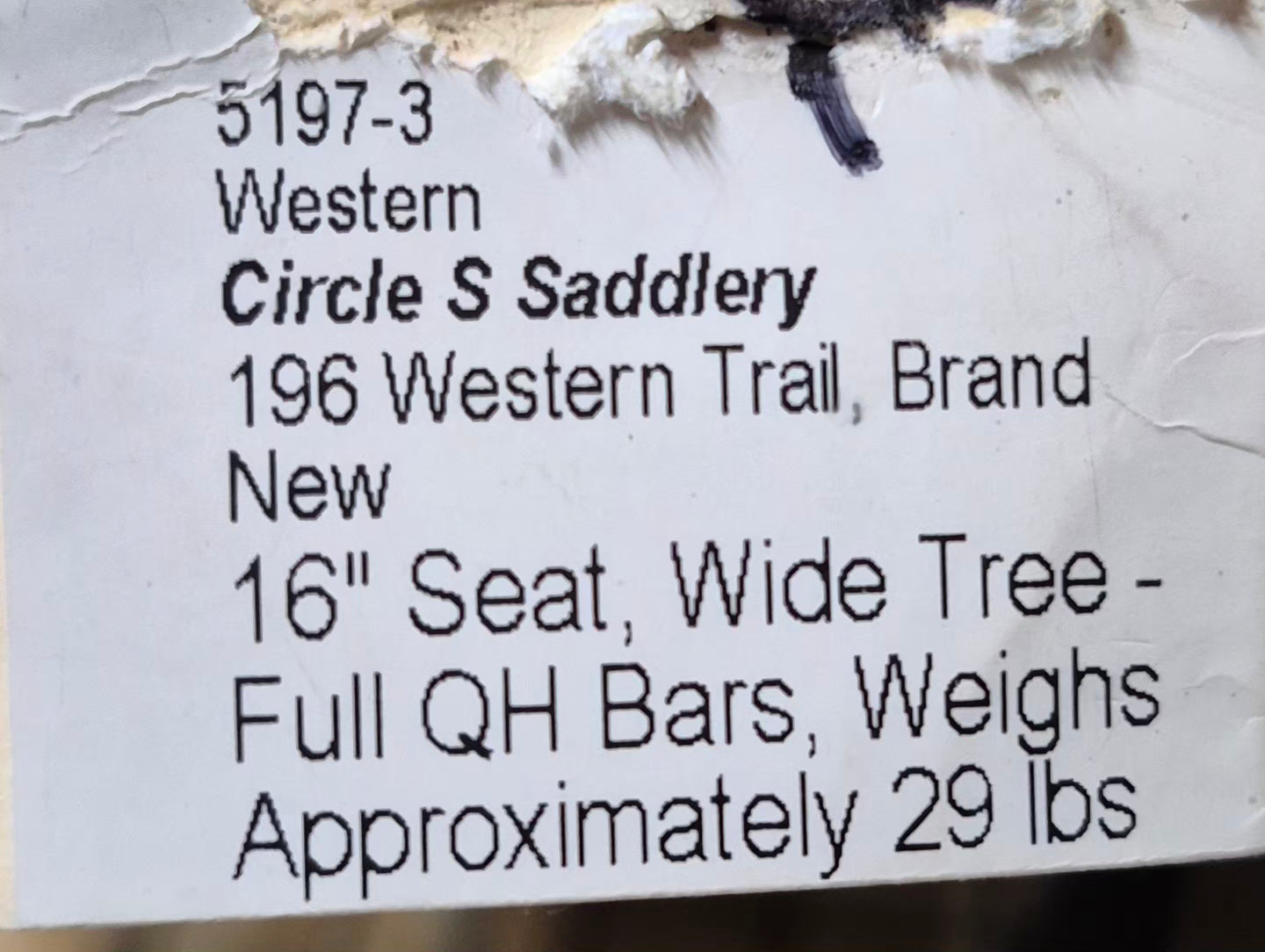 Circle S Saddlery 16" Trail Saddle
