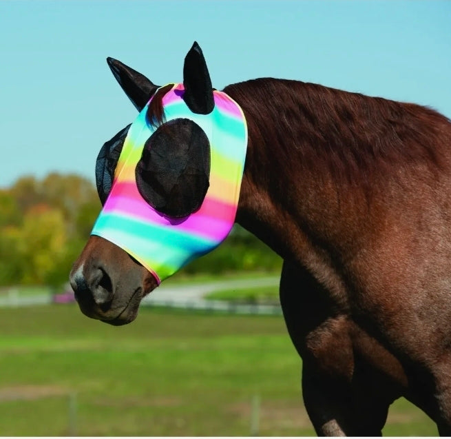 Weaver Rainbow Lycra Fly Mask With Ears