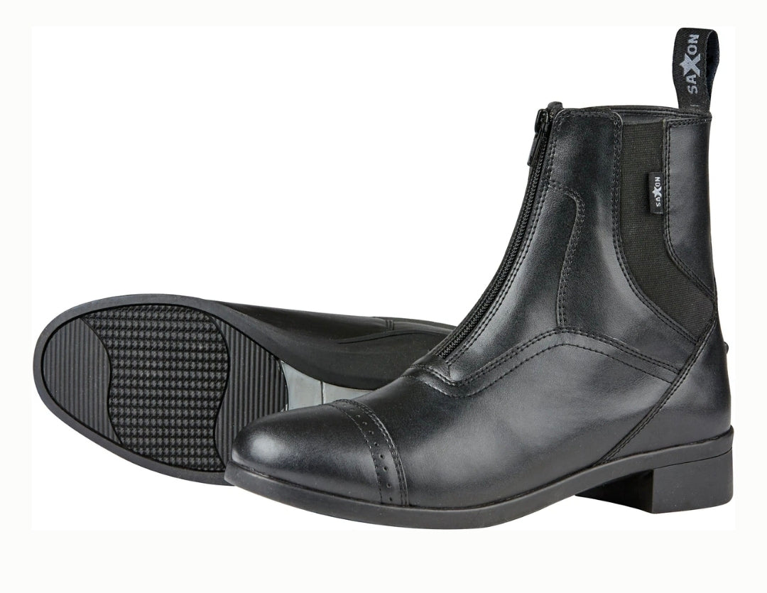 Saxon Syntovia Zip Paddock Boots (Black)(Children's)