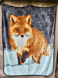 Fleece Throw Blanket (Fox in snow)