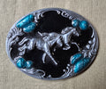Running Horses Belt Buckle