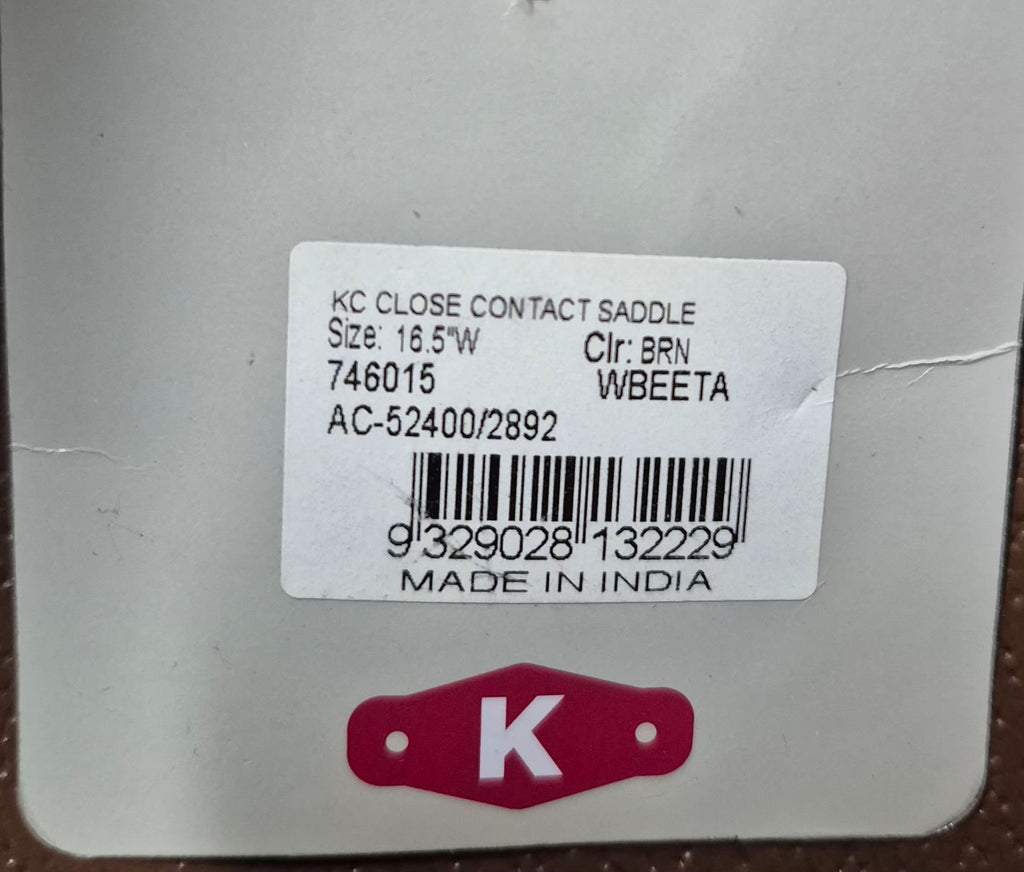 NWT Kincade Close Contact Saddle 16.5" W