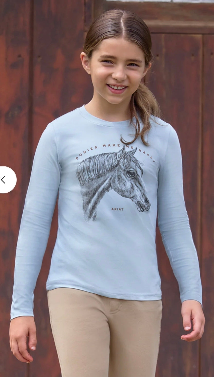 Ariat® 'Ponies Make Me Happy' Tee (Children's)