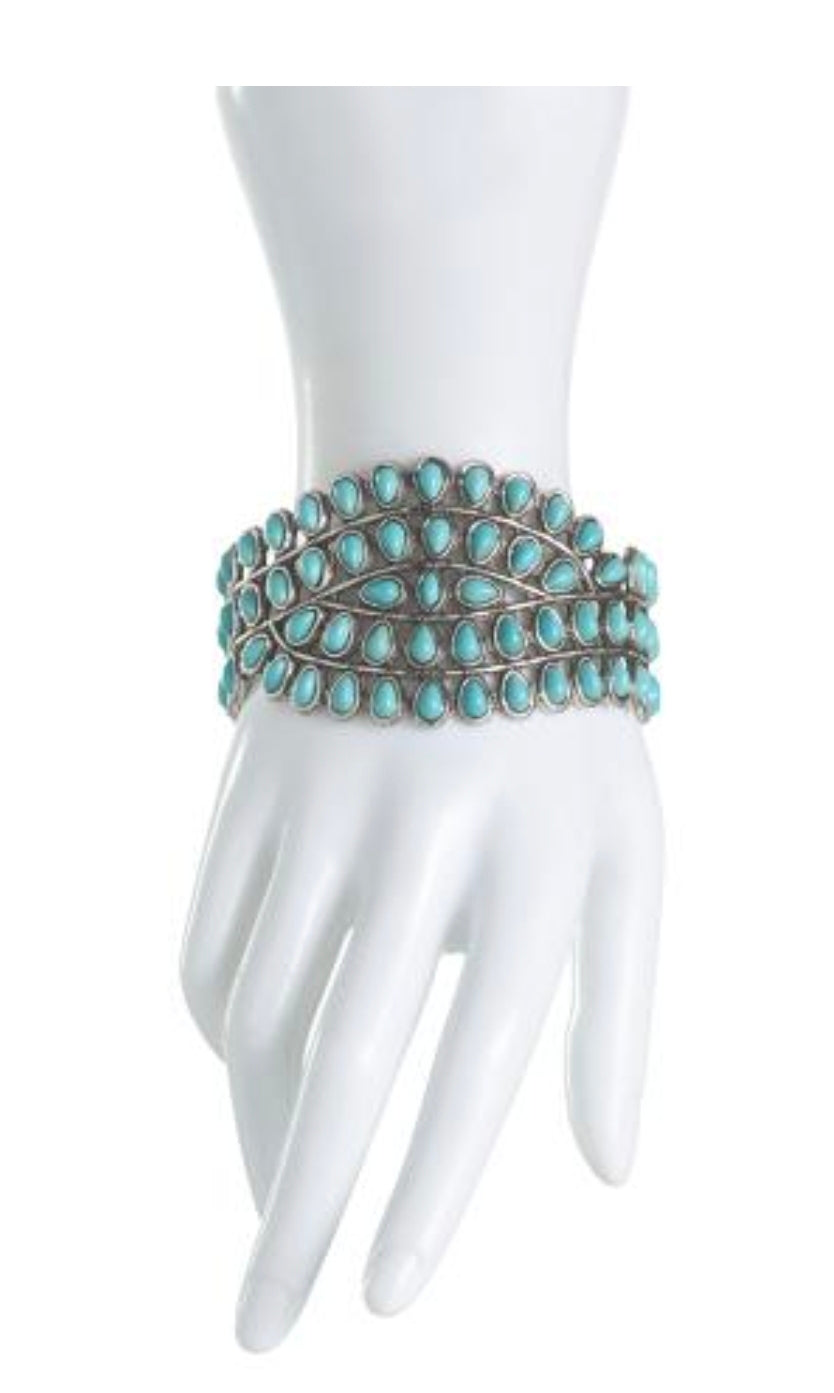 Turquoise Howlite Iron Cuff Brangle