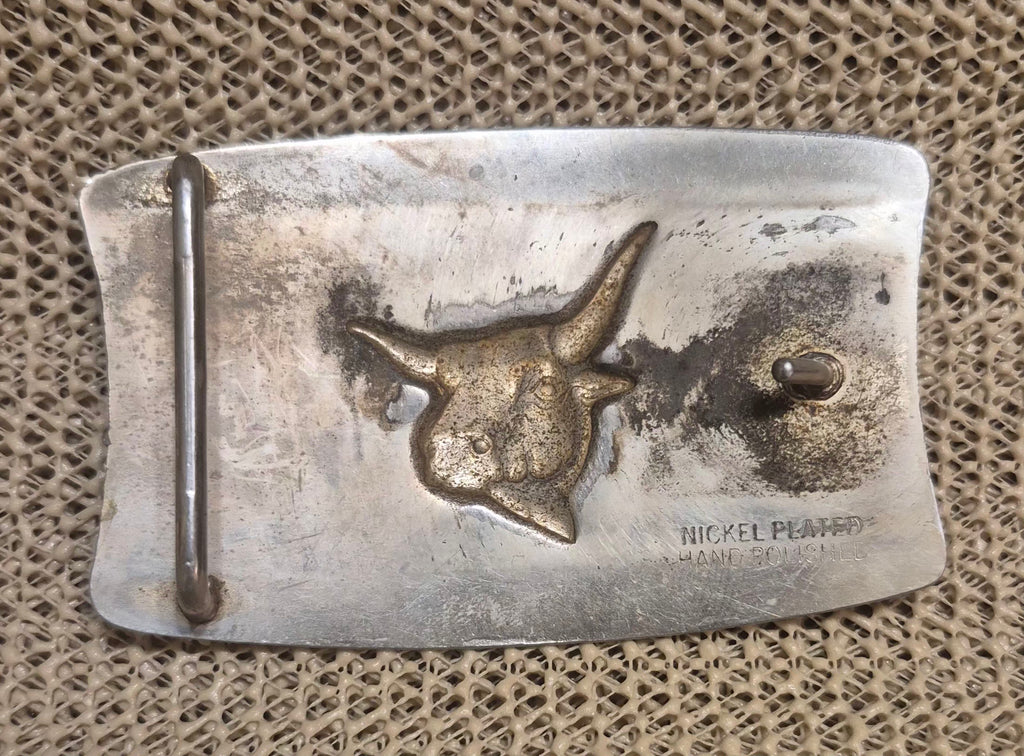 Vintage Western Style Trophy Bull Belt Buckle