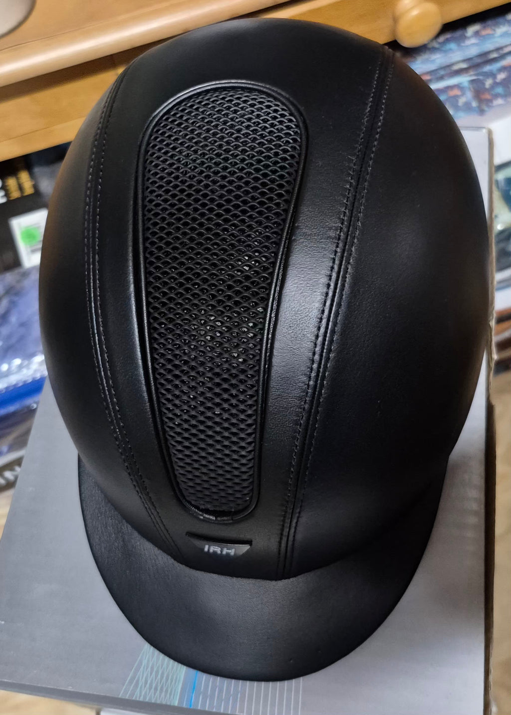 IRH Black Leather Helmet (350066)