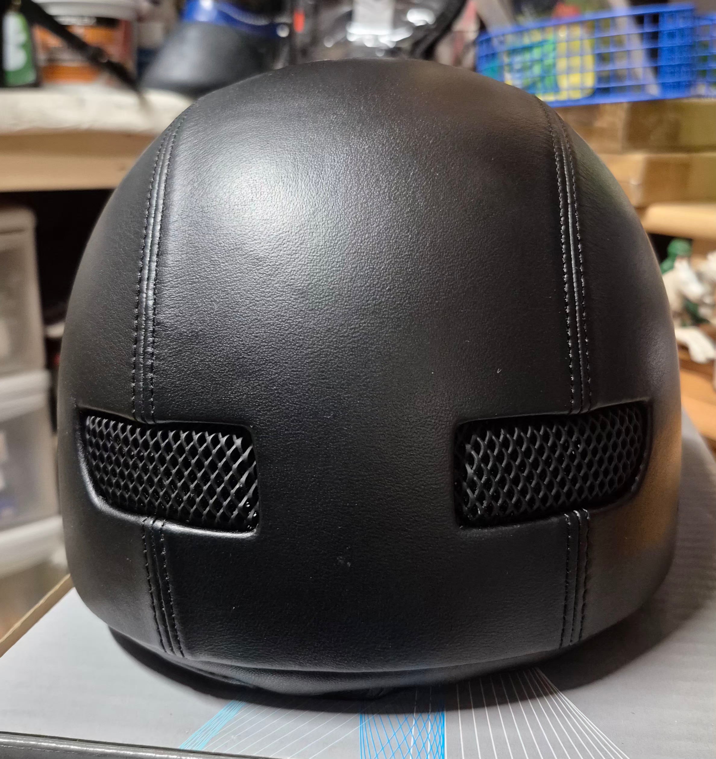 IRH Black Leather Helmet (350066)
