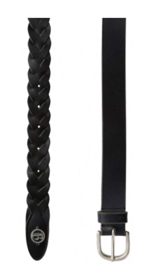 B Vertigo Leather Braided Belt, 30"