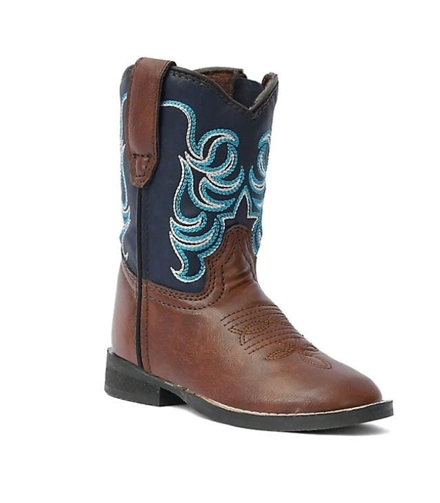 TuffRider Zion Square Toe Western Boots (30301-BR/BL)(Children's)