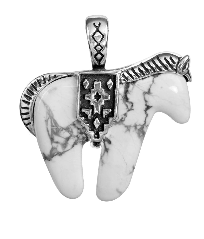 American West Sterling Gemstone Horse Enhancer Pendants