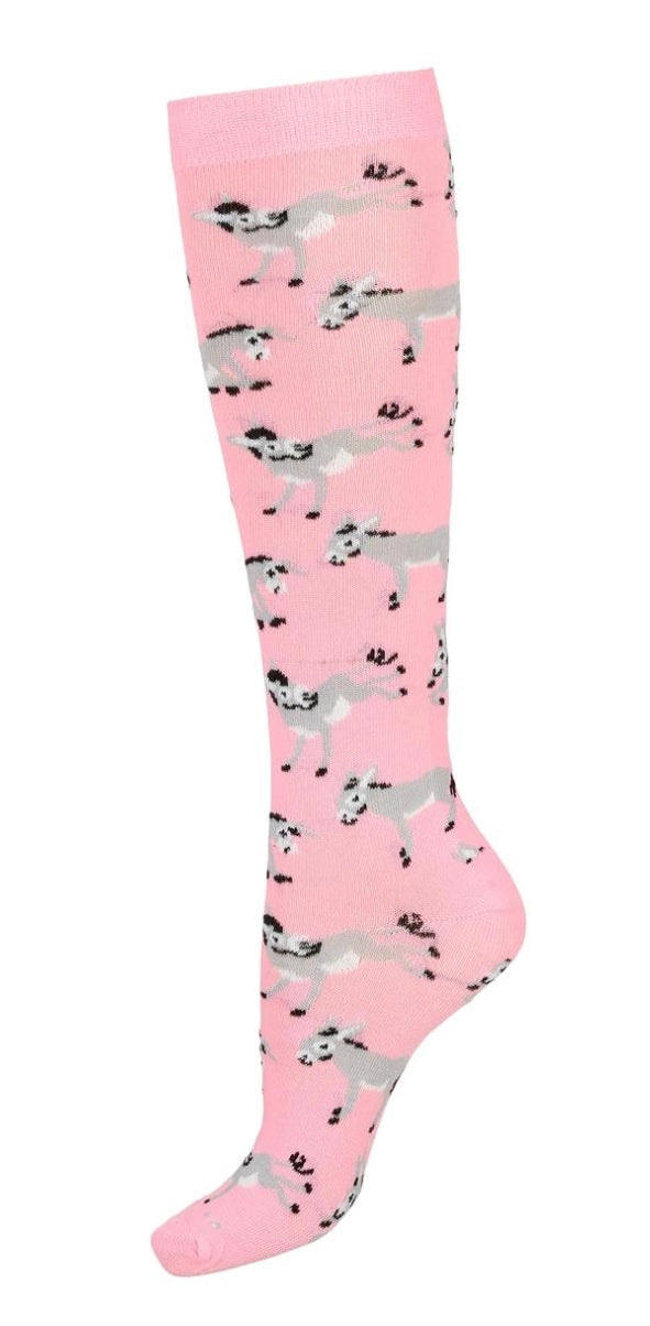 AWST Int'l Playful Donkeys Knee Socks