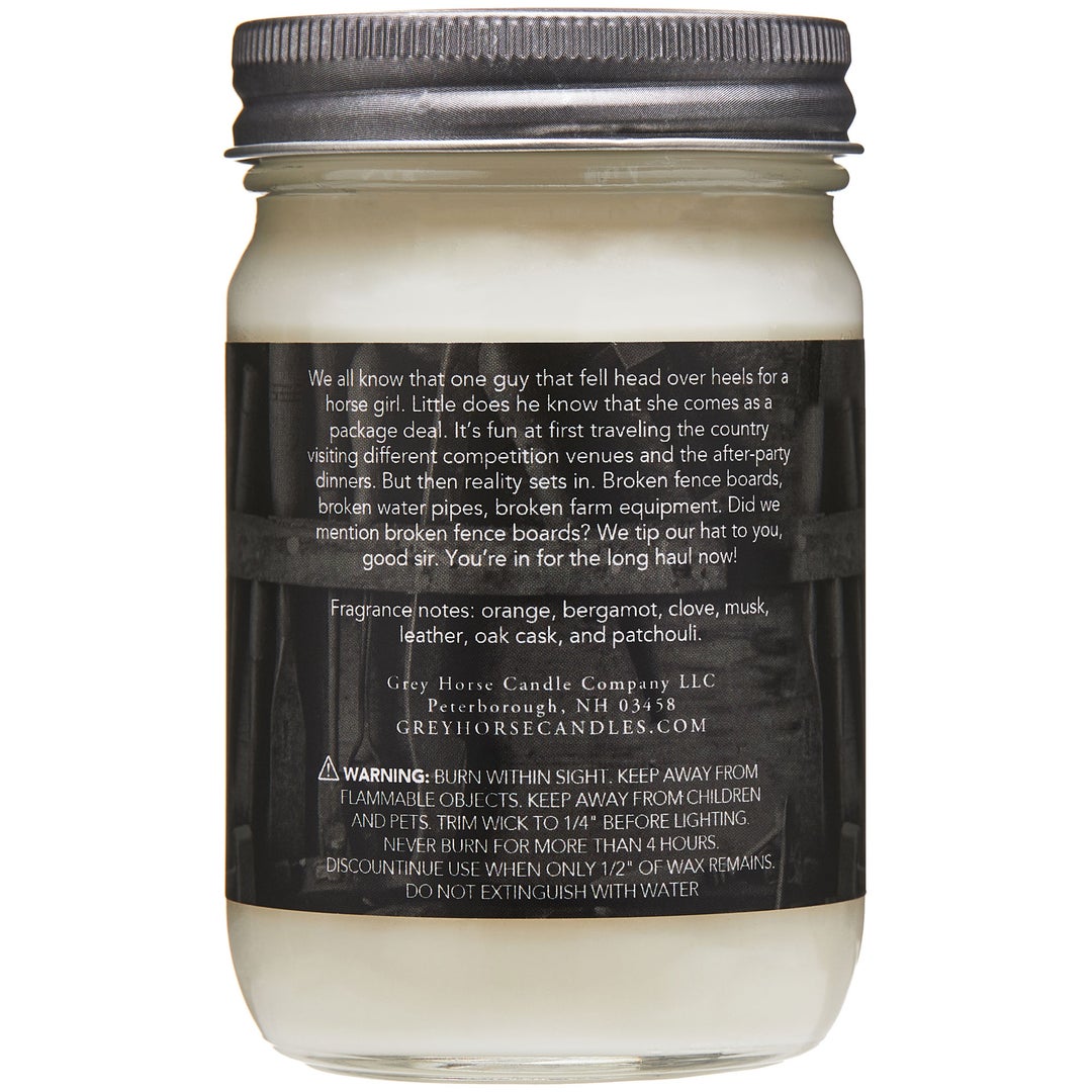 Grey Horse Candle Company Soy Glass Candle Jar 12 oz