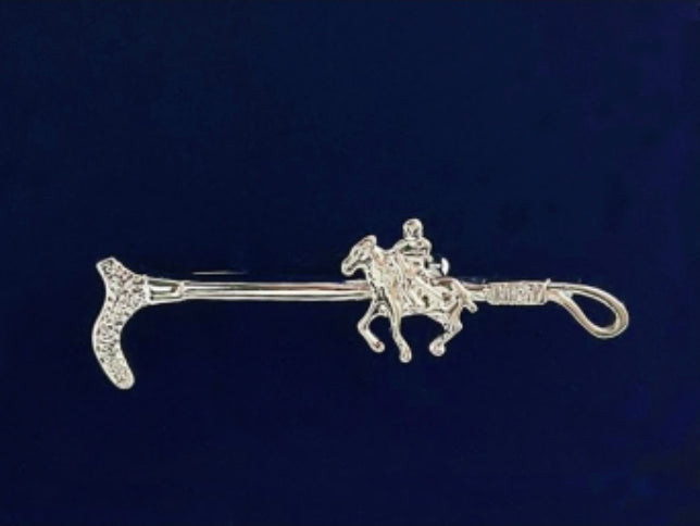 Riding Crop with Polo Player Stock Pin