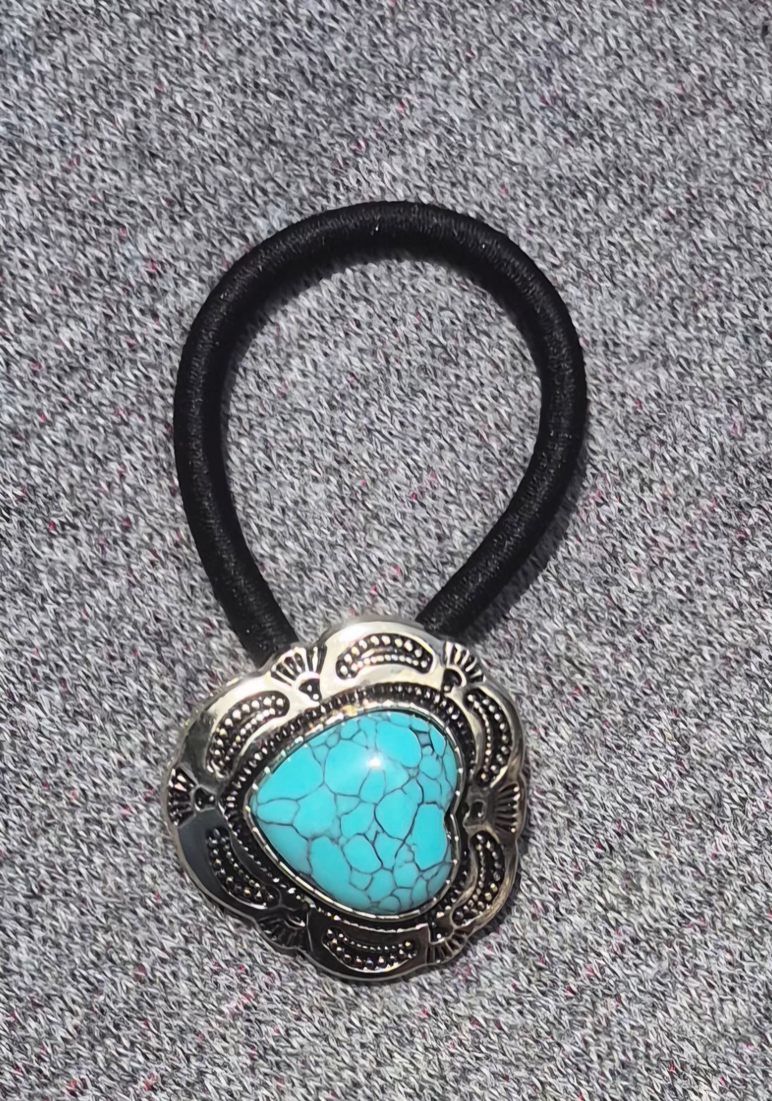Western Turquoise Metal Hair ties