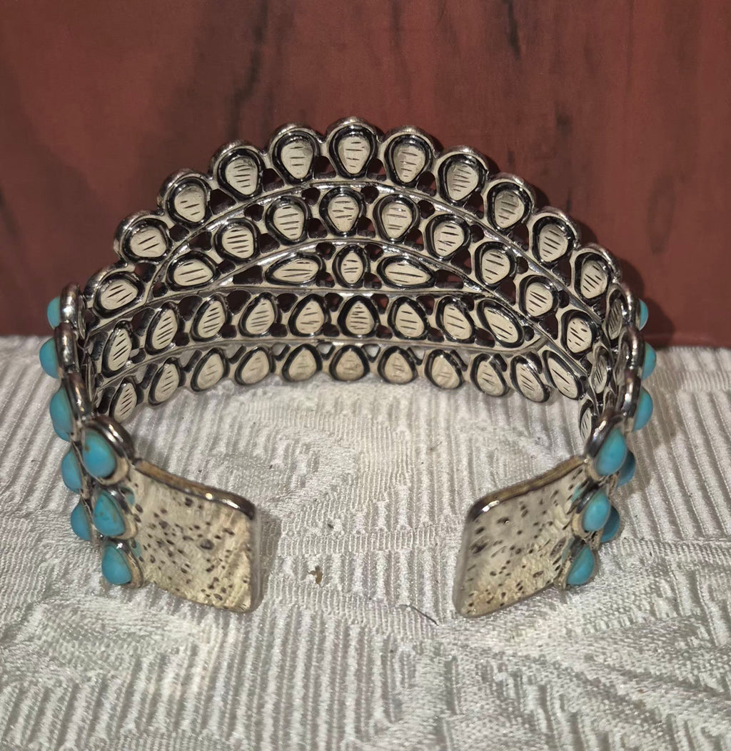 Turquoise Howlite Iron Cuff Brangle