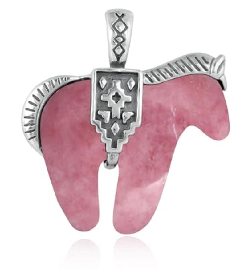 American West Sterling Gemstone Horse Enhancer Pendants