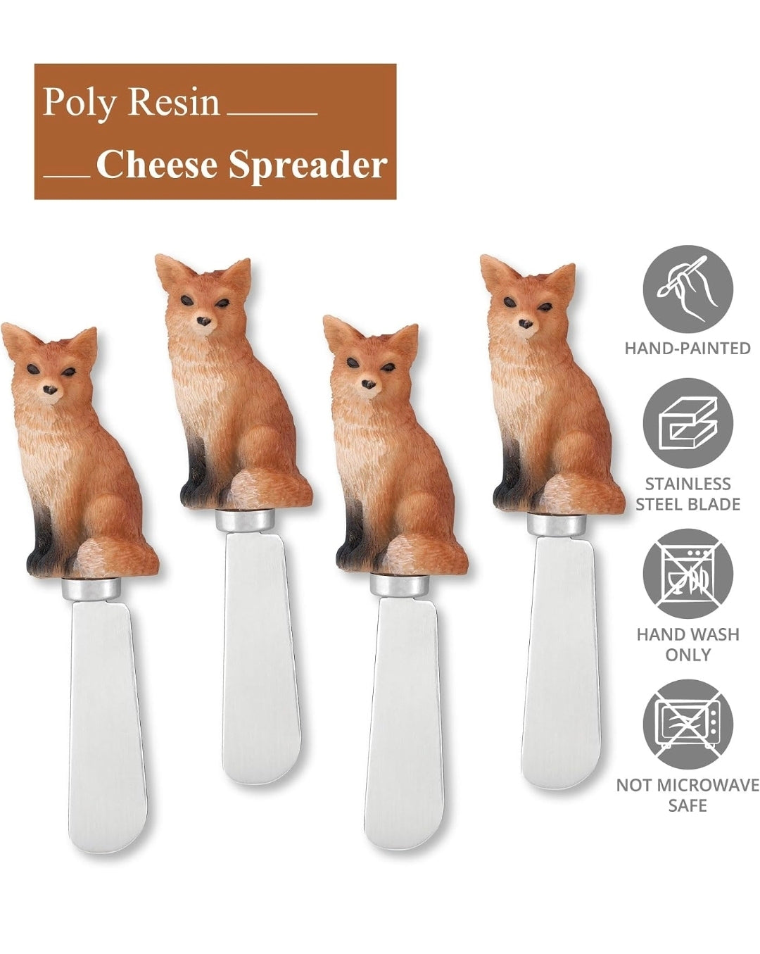 Red Fox Cheese Spreader Set