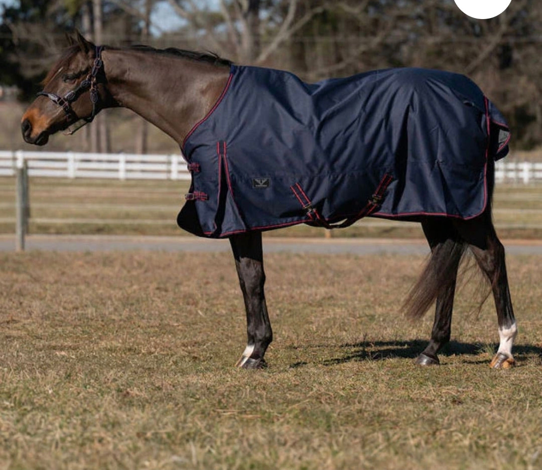 TuffRider 600D Ripstop Standard Neck LightWeight Turnout Blanket 100g (Navy)