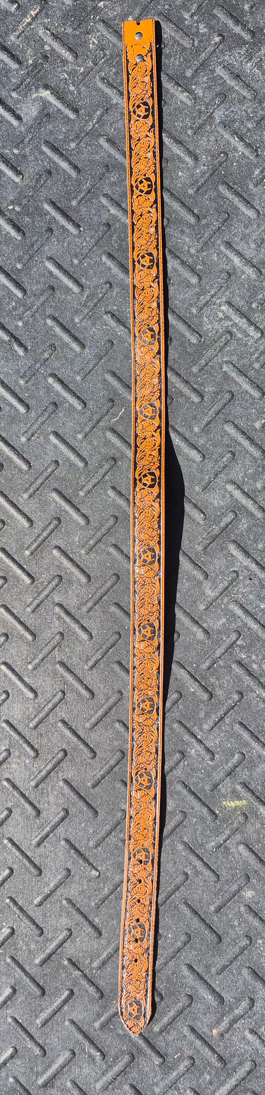 Ariat Brown Tooled Logo Belt
