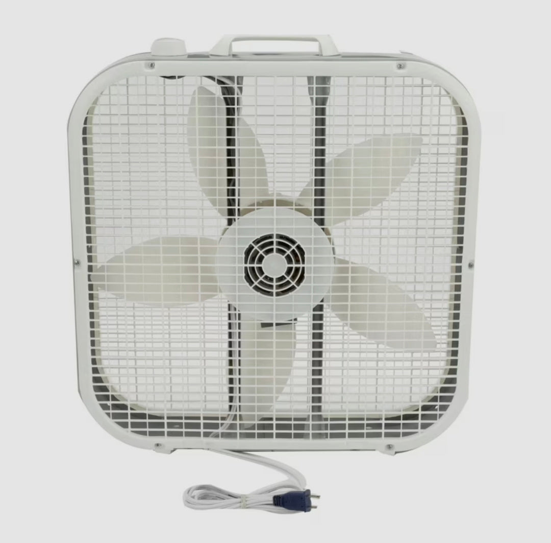Lasko 20" Classic Box Fan w/Weather-Resistant Motor, Portable Cooling Floor or Window Fan, 3 Speeds (B20200)