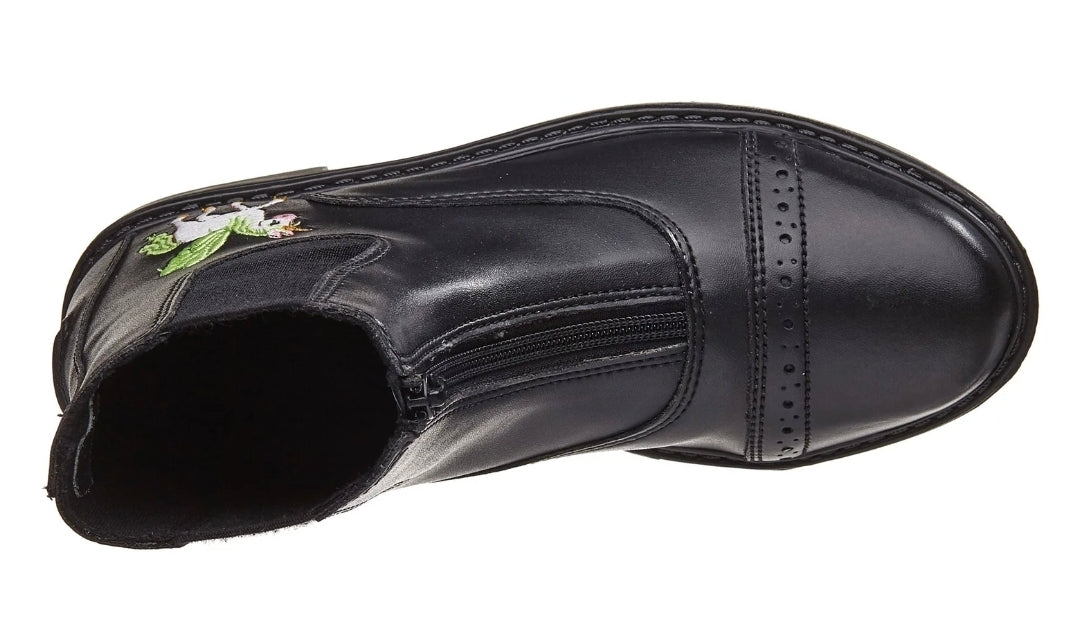 TuffRider Unicorn Starter Front Zip Paddock Boots (30127-BLK)(Children's)