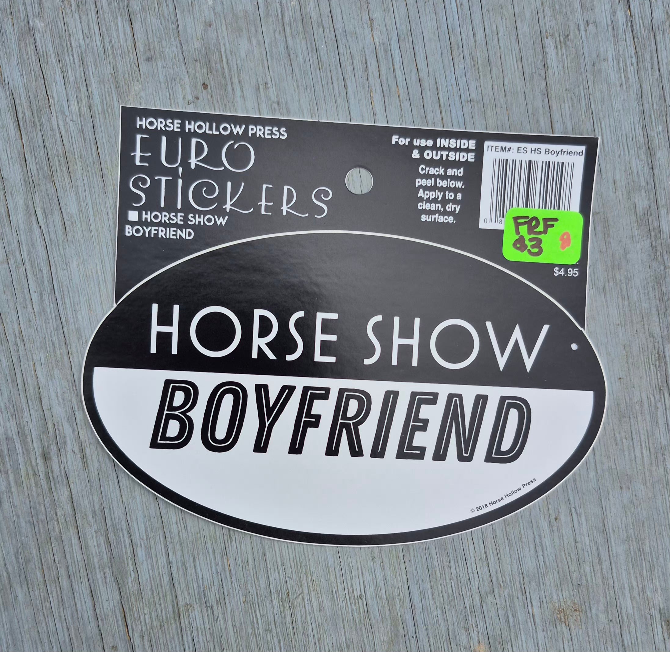 Oval Equestrian Horse Sticker (Waterproof) "Horse Show Boyfriend"
