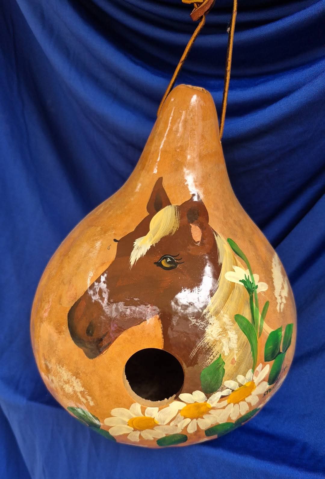 Handpainted Amish Birdhouse Gourds