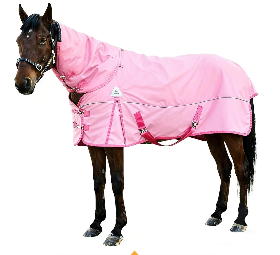 Waterproof 1600 Denier Horse Heavyweight Turnout Blanket with Detachable Neck