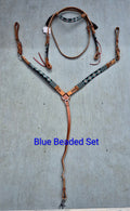 Leather Beaded Western Tack Set