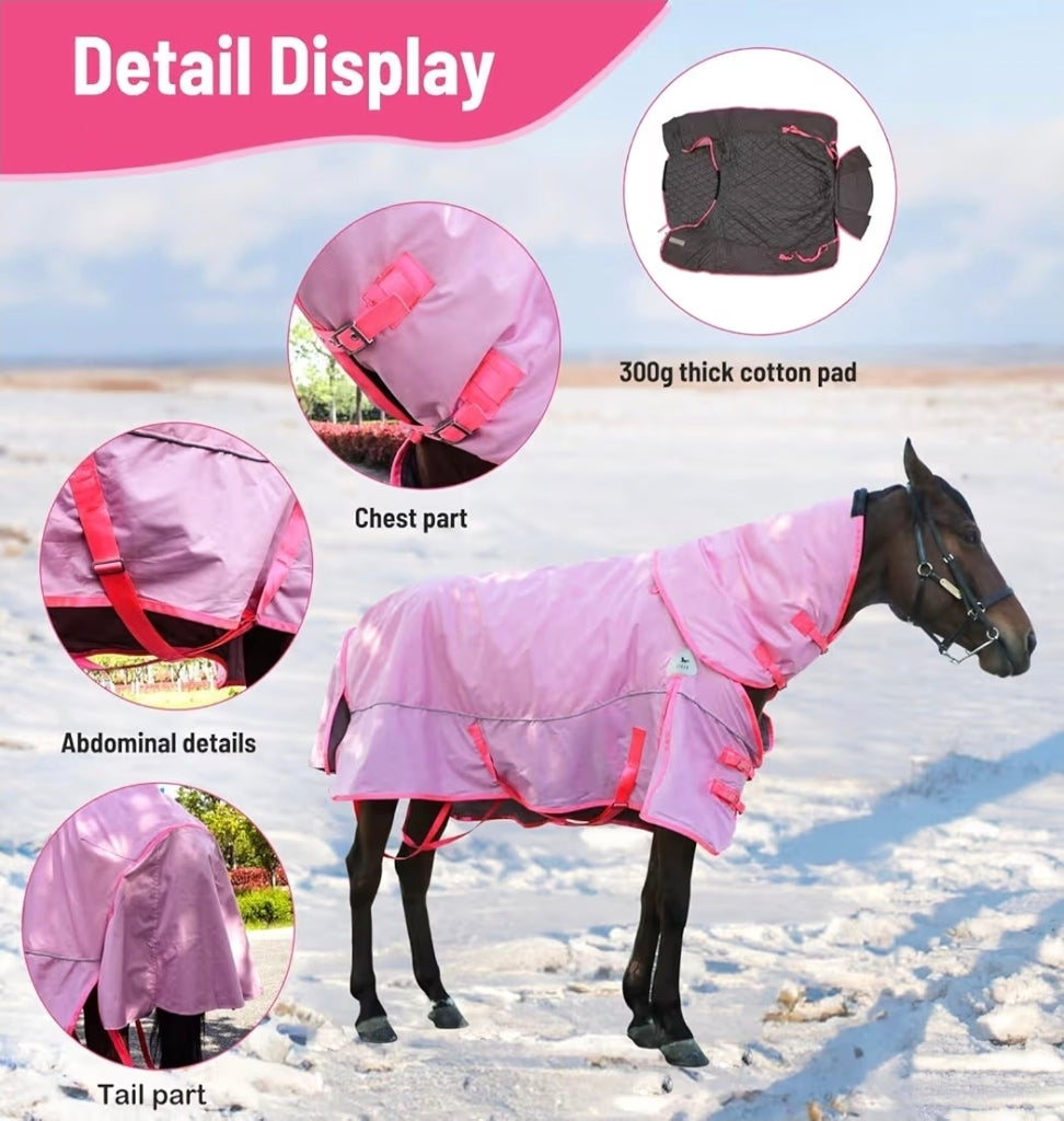 Waterproof 1600 Denier Horse Heavyweight Turnout Blanket with Detachable Neck