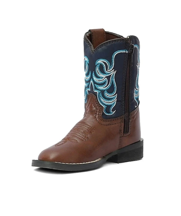 TuffRider Zion Square Toe Western Boots (30301-BR/BL)(Children's)