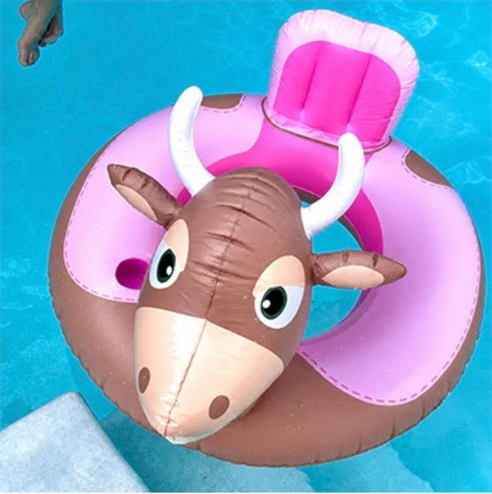 Fa-Bull-ous Floating Bull Pool Ring with Cup Holder