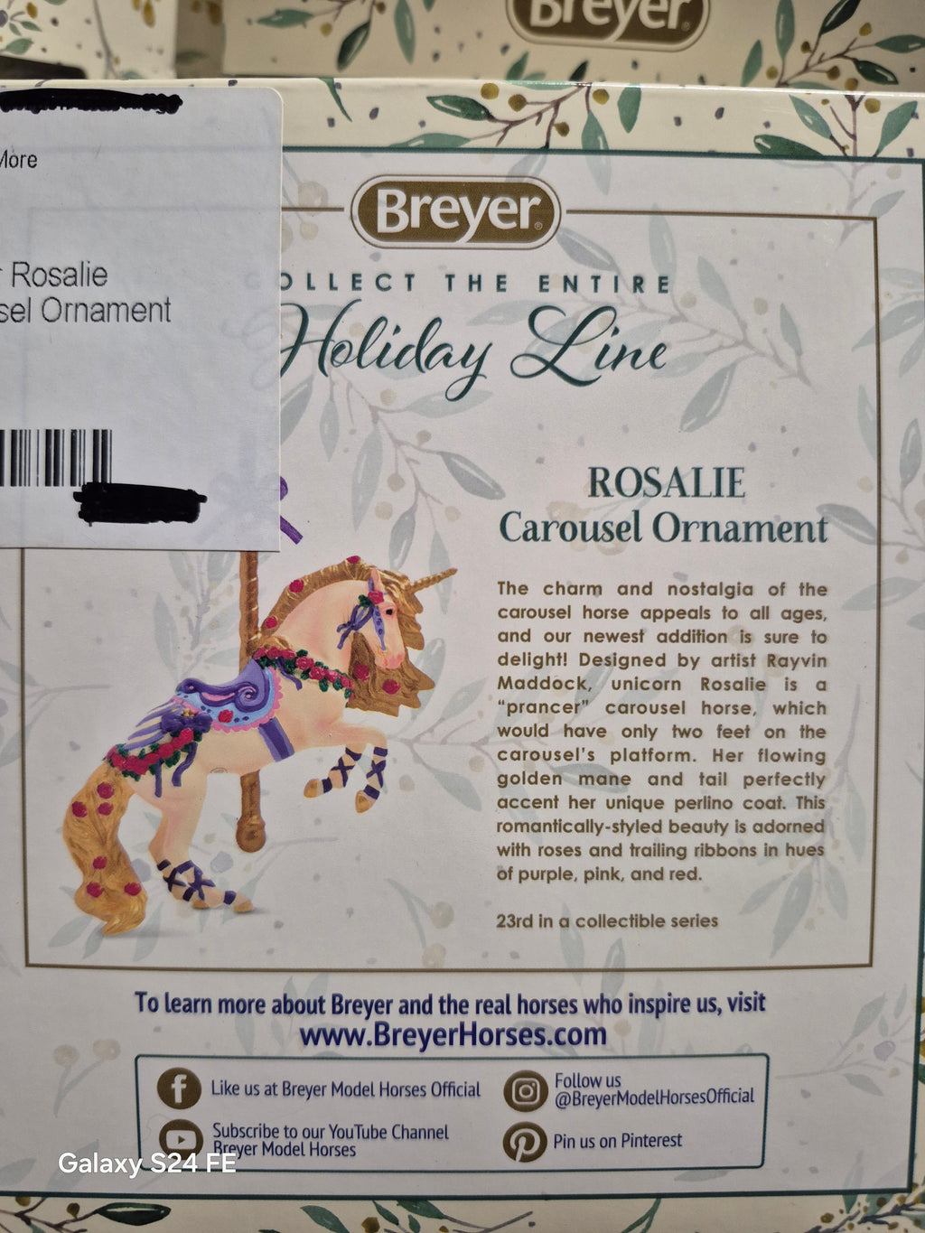 Rosalie Carousel Ornament 