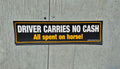 Horse Bumper Sticker "Driver No Cash"